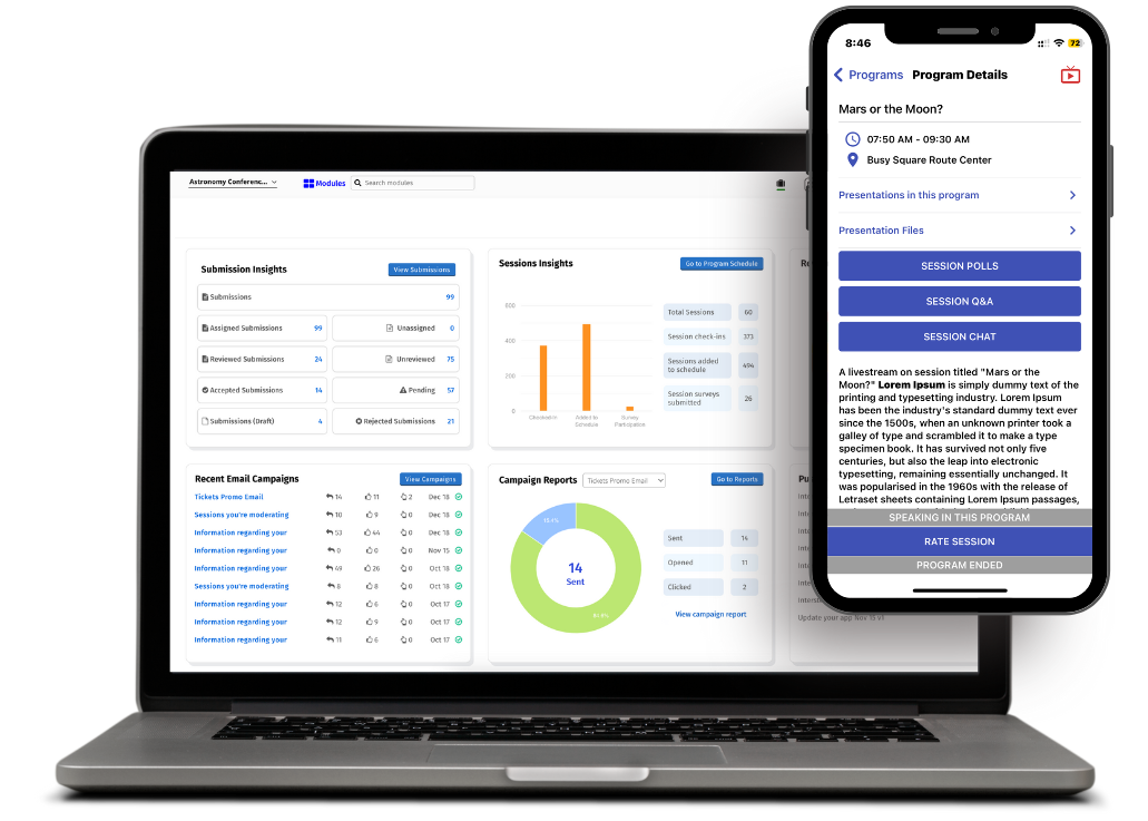 Dryfta dashboard event software