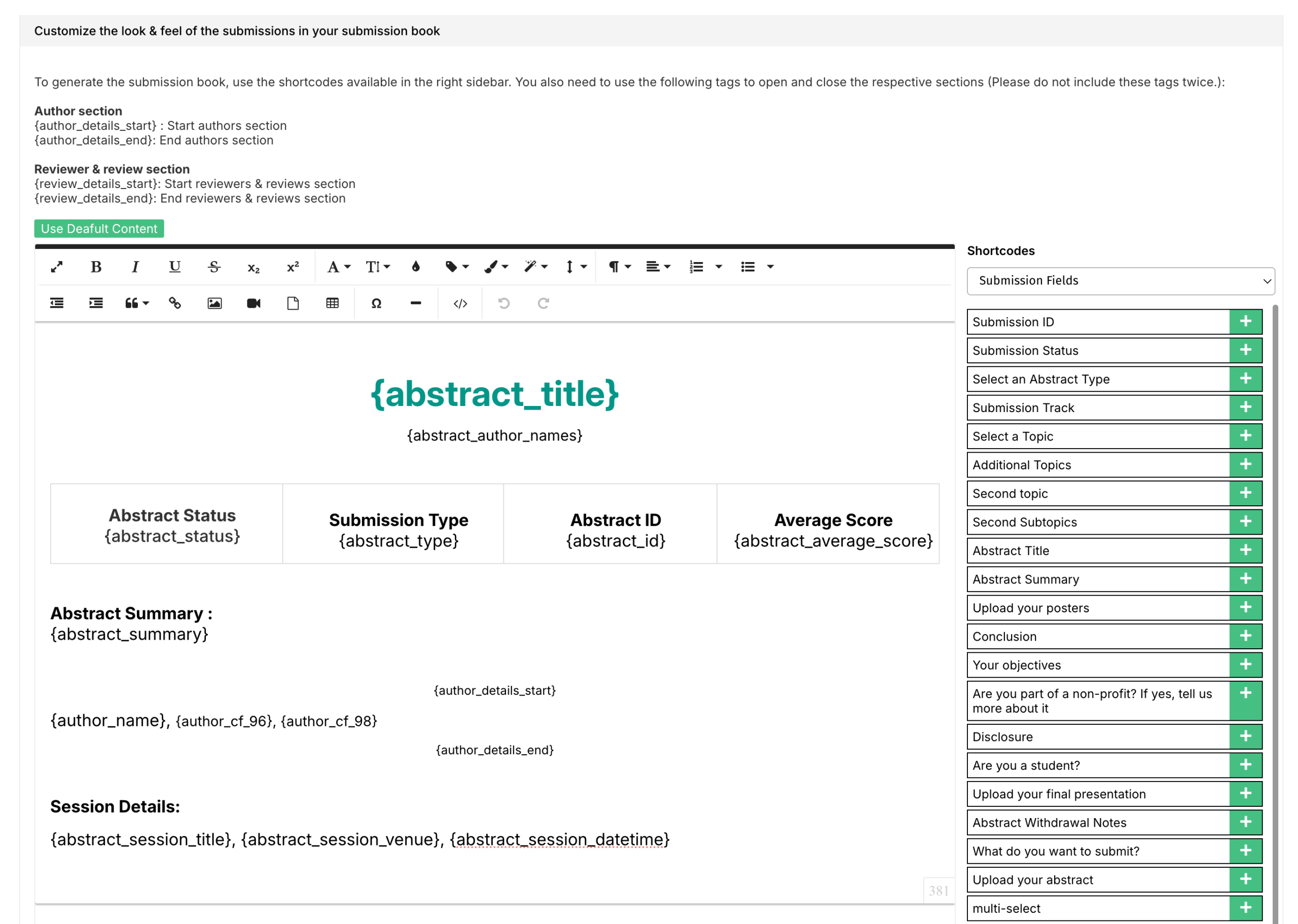 Abstract book builder