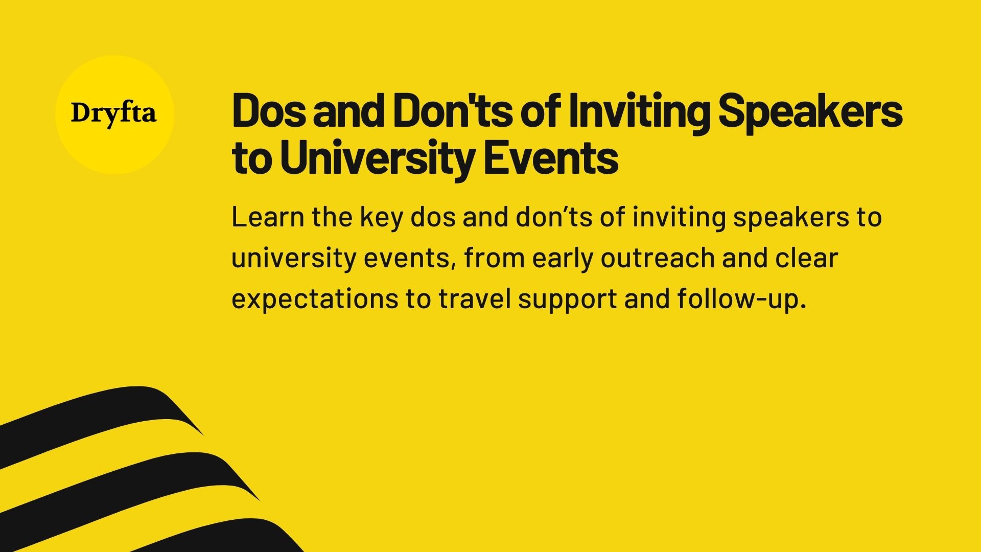Dos and Don'ts of Inviting Speakers to University Events