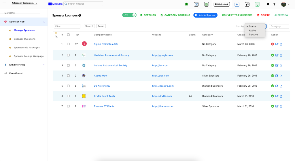 Exhibitor management software