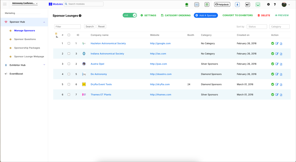 Exhibitor management software