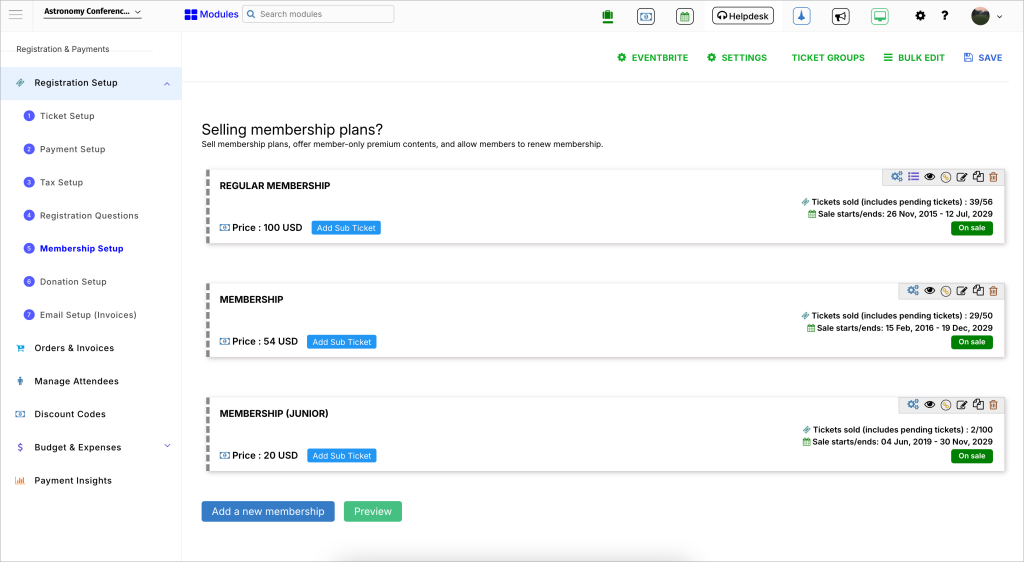 event membership software