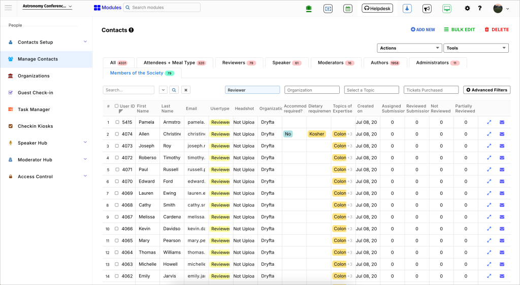 event membership software