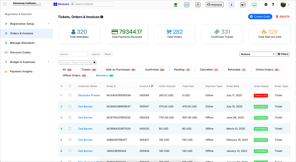 event membership software