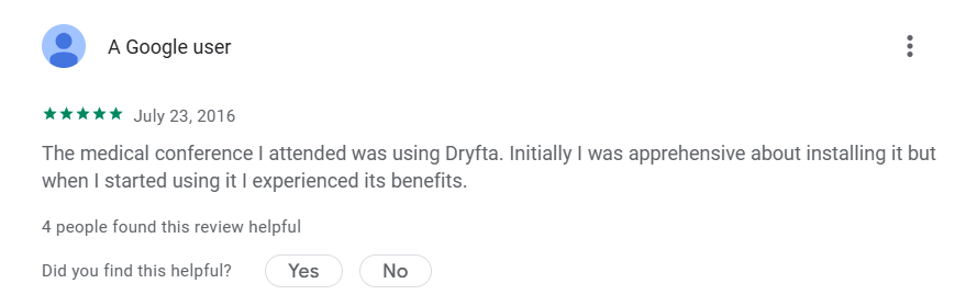 Google user review 1