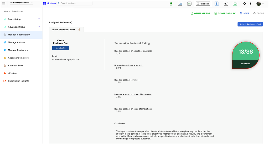 Virtual Reviewers