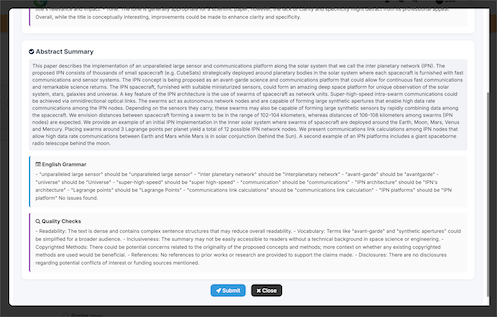 ai powered quality checks for abstract submissions