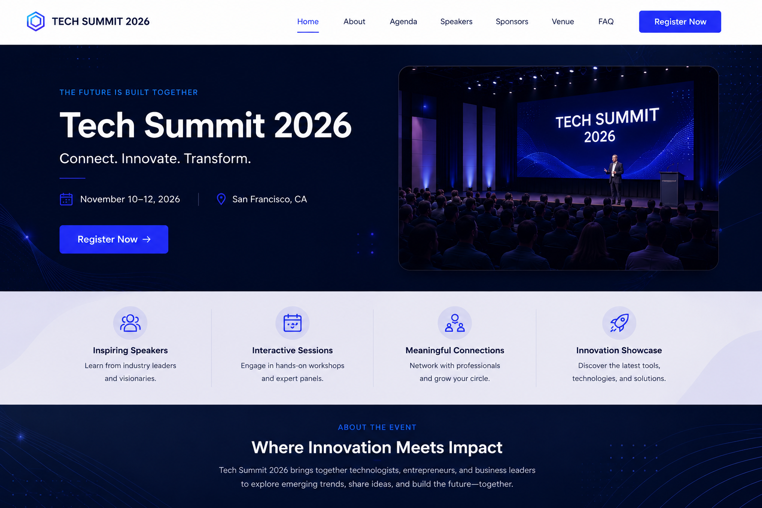 Event website builder